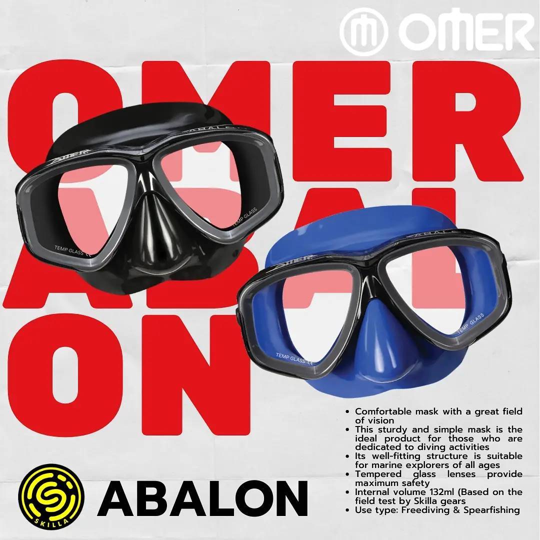 Omer Abalon Black/Blue Low Volume Dive Mask