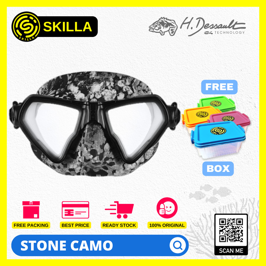 H. Dessault Element Low Volume Freediving/Spearfishing Mask - Stone (Abu2)