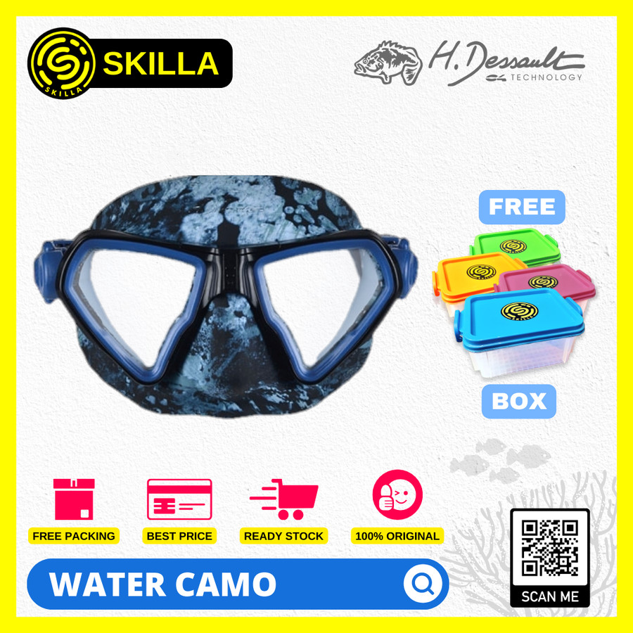 H. Dessault Element Low Volume Freediving/Spearfishing Mask - Water (Biru)