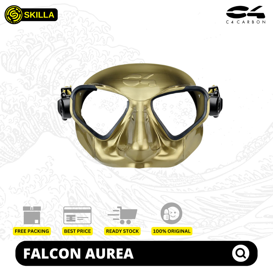 C4 Falcon Aurea Gold Low Volume Freediving Dive Mask